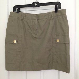TORY BURCH Liam cargo skirt Sz 10 mini khaki green